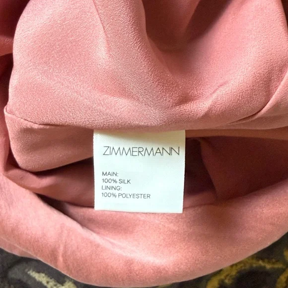 Zimmerman Rose Pink Sueded Silk Cocktail Dress Drape‎ Bodice size 1! 🌹 - Picture 8 of 9